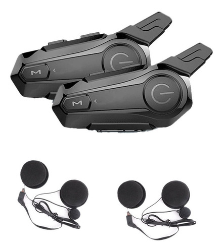 2 Piezas Intercomunicador Bluetooth Casco Completo De Motoci