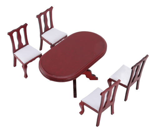 Juego De Sillas De Mesa De Comedor Con Forma De Casa De Muñe