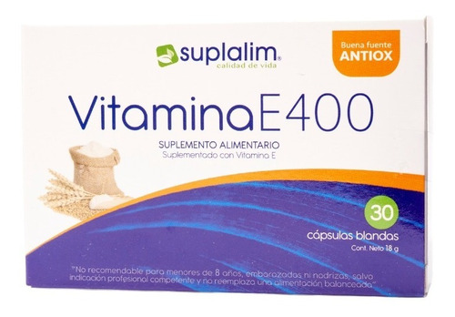 Vitamina E 400 X 30 Capsulas Blandas Suplalim