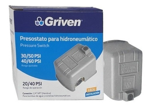 Presostato Para Hidroneumático 20/40 Psi 110v