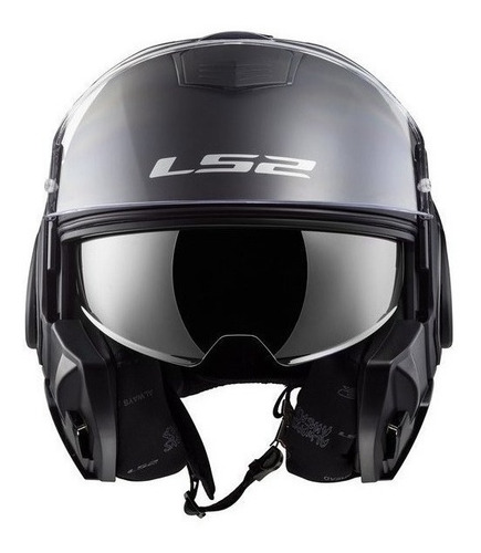 Casco para moto rebatible LS2 Valiant FF399 matt black solid talle XXL