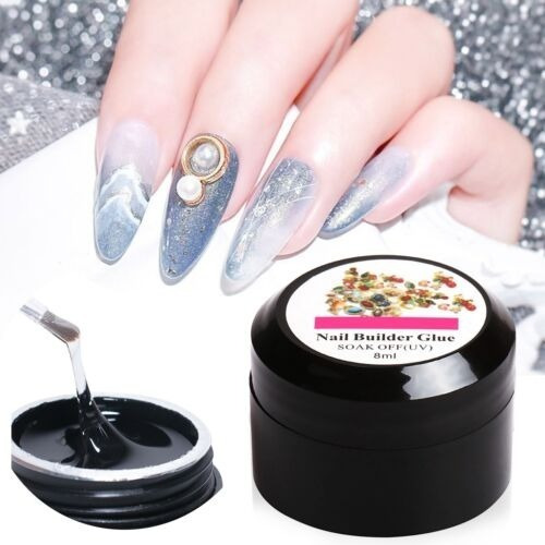 Gel Uv Especial Pegar Decoracion Strass Bijou Cristales Uñas