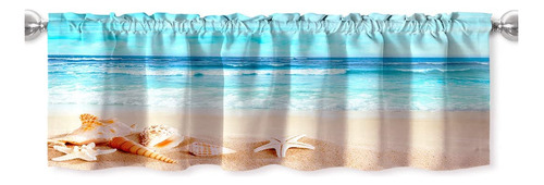 Blue Sky Beach Seashell  Fish Cenefas Para Ventanas, Ce...