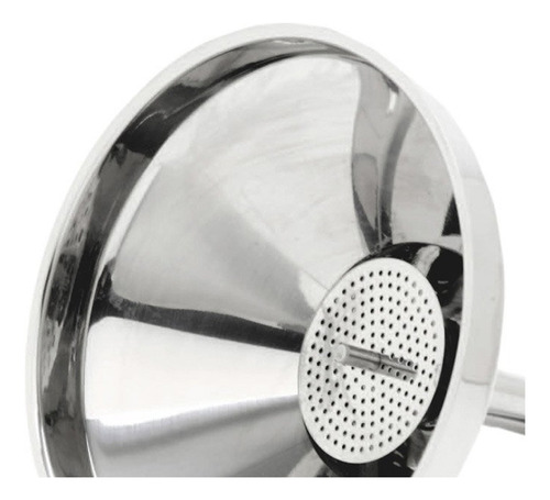 Embudo Con Colador Desmontable Acero Inoxidable 14 Cm