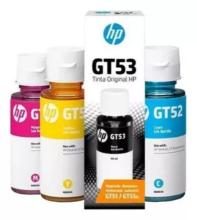 Kit Refil De Tinta Hp Gt53 Gt52 Color Smart Tank Series