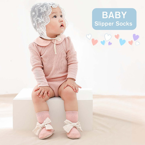 Calcetines De Algodón Antideslizantes Para Bebé Niñas