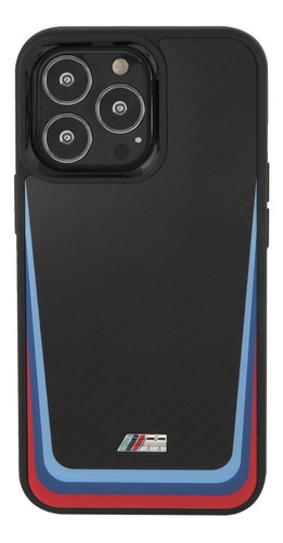 Funda Case Bmw Tricolor Track Negro Para iPhone 13 Pro Max