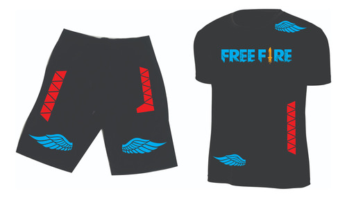Conjuntos Camiseta+pantaloneta Free Fire Freefire Niños Adul