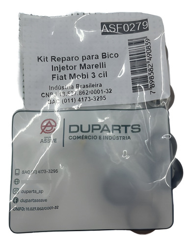Kit Asf0279 Reparo Bico Injetor Fiat Mobi Argo Uno 3 Cilind