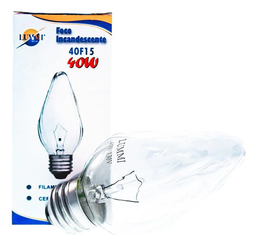 Foco Tipo Flama F15 E26 Incandescente 40w 130v 2700k 40f15