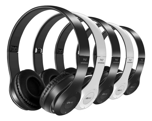 Kit 12 Audifono Diadema Bluetooth P47 Aux Sd Manos Libres Negro