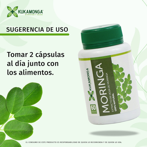 Moringa 60 Cápsulas De 500 Mg Sabor Sin sabor