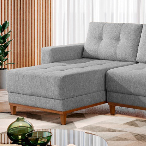 Sofá Rondomóveis R815 Domi Com Chaise 4 Lugares Cinza