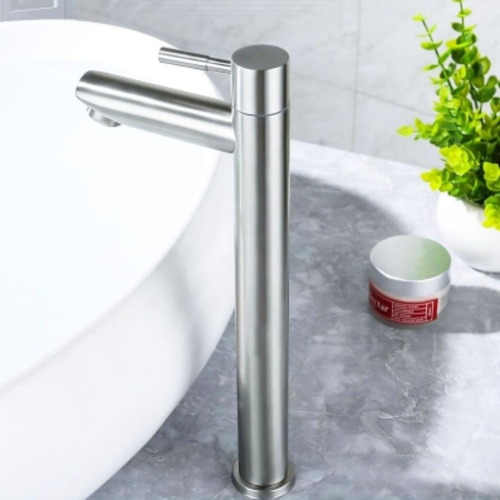 Torneira Banheiro Lavabo Inox 304 Escovada Alta 1/4 Volta