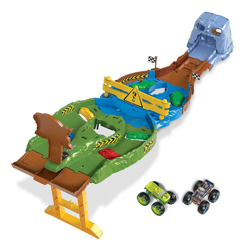 Hot Wheels Monster Trucks Wreckin Raceway Playset Con Monste