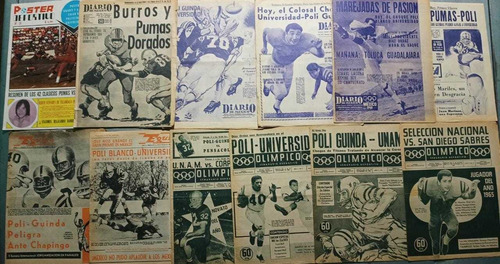 Varios Diarios Fútbol Americano Mexicano 60s 12 Ejemplares