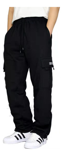 Pantalones Deportivos Y De Ocio Con Puños De Felpa, Múltiple
