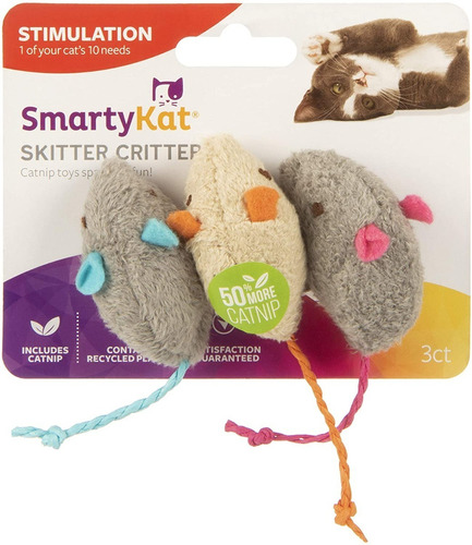 Juguetes Para Gatos Ratón Smartykat Con Catnip