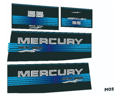 Calcos Outboards Mercury 55 Hp  98-01 Grafica Nautica M 05