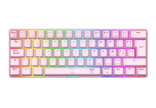 Teclado T-dagger Arena Tgk321p Pink Rainbow Red Mec 60%