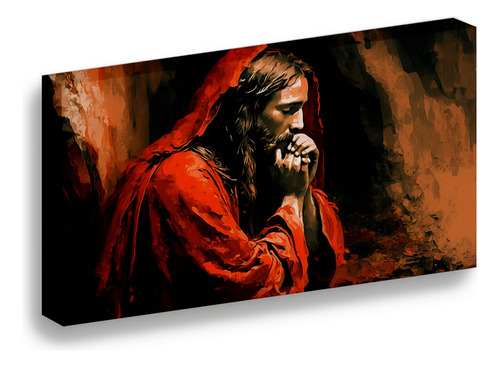 Cuadro Lienzo Canvas Cristo Capa Roja Sala Comedor 25*30cm