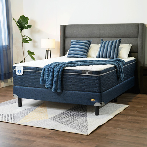 Colchón Queen Size Spring De Resortes Semifirme Con Pillow