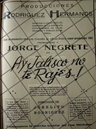 Cartel Antiguo Filman Pelicula Hay Jalisco No Te Rajes 1941