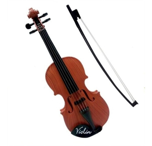 Imagem 1 de 2 de Mini Violino Infantil Acustico Brinquedo Com 4 Cordas E Arco