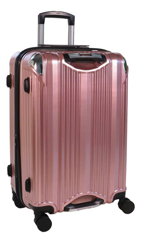 Mala De Viagem Média Rígida C/ Cadeado Tsa Design Exclusivo Cor Rose Gold Liso