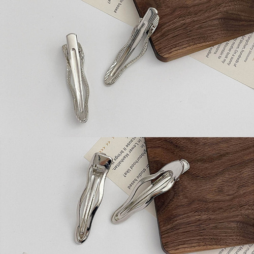 Pinza Para El Pelo (t2) Con Línea De Metal, Elegante, Broche