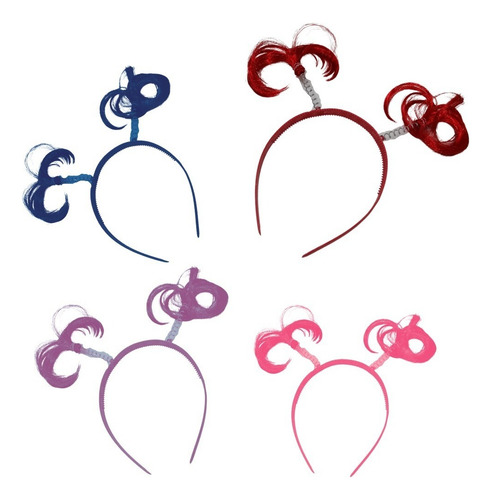 12 Diadema Colitas Pelo Loco Neon Batucada Fiesta Colores