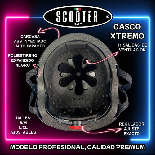 Casco Profesional Scooter Italy Skate Rollers Ajustable X