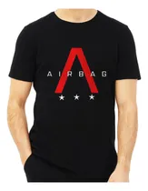 Comprar Remera Algodón Negra Airbag Logo Con Estrellas