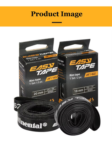 Continental Easy Tape 18 Mm - Cinta Fondo Llanta 700/28 2u Negro