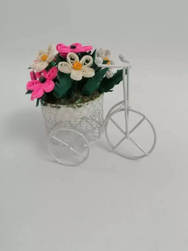 Bicicleta De Flores Metal U.s.a Decorativa