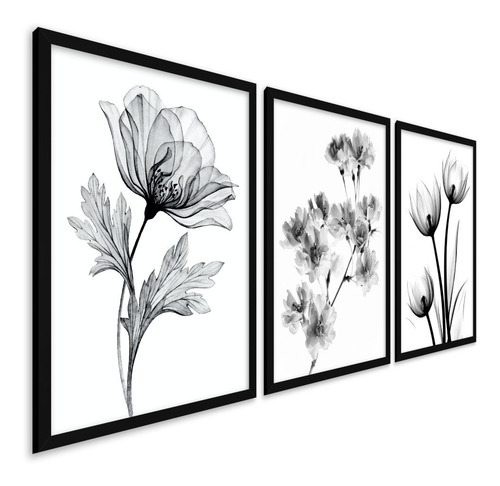 Quadros Decorativos Quarto Sala Moldura Folhas Minimalista