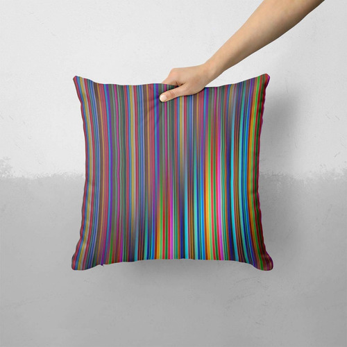 Funda Almohada Cojin Para Sofa Cama O Diseño Raya Multicolor