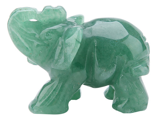 Figura De Elefante De Cristal Tallado En Jade Natural, [u]