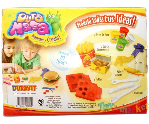Imagen 3 de 5 de Duramasa Duravit Hamburguesa De Masa Burguer Kit Plastilina