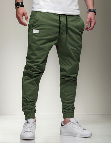 Pantalón Jogger Cargo Casual De Twill De Algodón Para Hombre