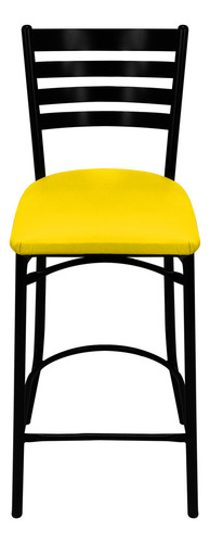 Banco Para Barra Cafetería Bar Restaurante Silla Alta Acabado De La Estructura Laqueado Color Amarillo