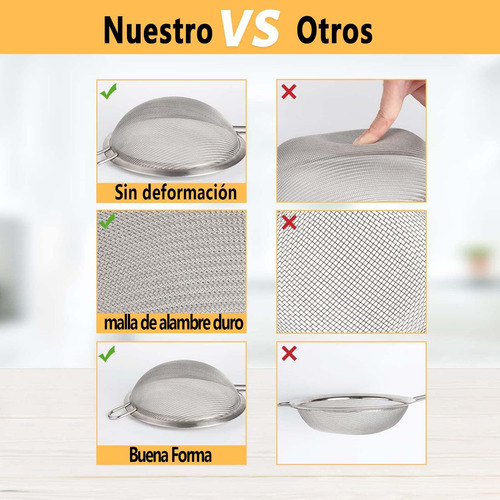 Colador De Cocina Acero Inoxidable 4pzs, Coladores De Malla