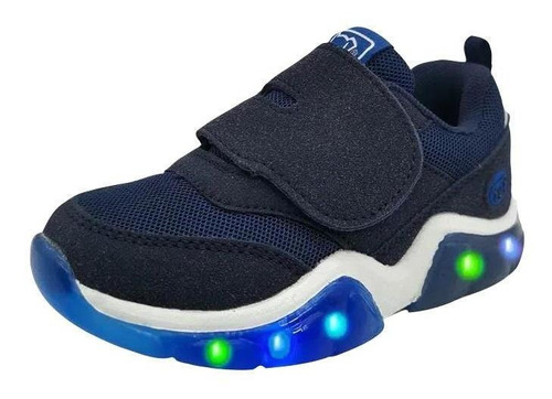 Zapatilla Luces Bebe Niño Azul Pillin