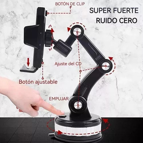 S Base Universal Ajustable 360° Para Teléfono Móvil De Coche