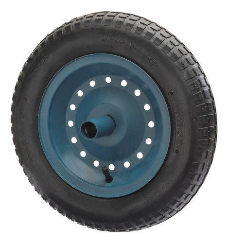 Roda P/ Carrinho De Mão Aro Chapa Pneu Câmara Kit C/2 Cor Azul