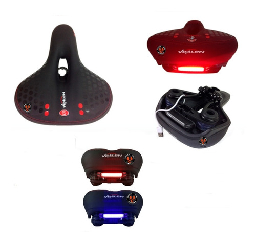 Silla Vealen Con Luz Integrada Recargable Usb Comodidad Mtb