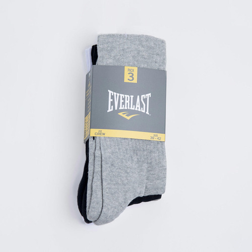 Tripack Calcetines Crew Negro-blanco-gris Everlast