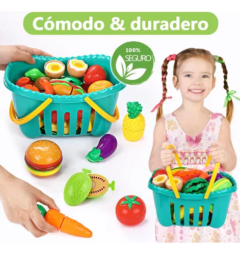 Juguetes Cocina Cortar Alimentos Frutas Verduras Niños Cesta