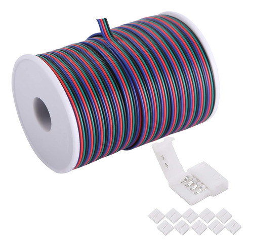 Cable De 100 Pies (30.5m) De 22 Awg 4pin Rgb Extensión...