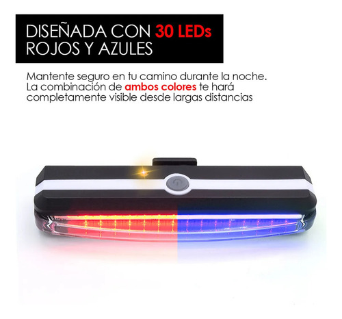 Luz De Cola De Bicicleta, Luz Led Recargable Para Bicicleta